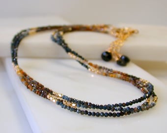 Delicate Pietersite Beaded Gemstone Necklace