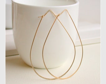 Large Teardrop Hoops