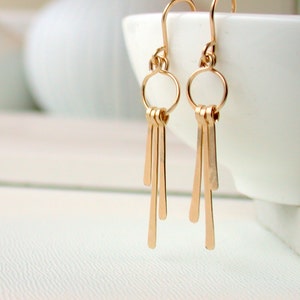 Tassel Earrings Fringe Earrings Boho Earrings Boho Jewelry Bar Earrings Statement Earrings Mod Earrings Gold Earrings Rose Gold Earrings