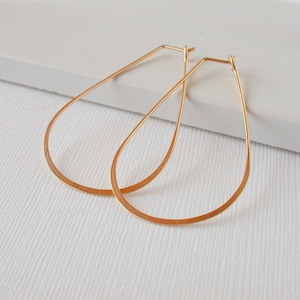 Teardrop Hoop Earrings. Silver Teardrop Hoop Earrings. Gold fill Teardrop Hoops. Rose gold Hoops. Lightweight Hoop