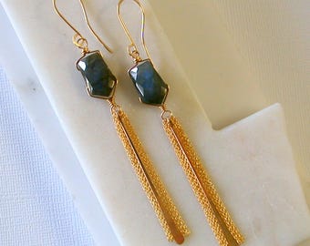 Stunning Statement Labradorite Gemstone Earrings. Gifts for Her.