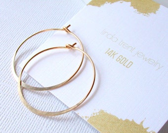 Solid 14k Gold Hoops