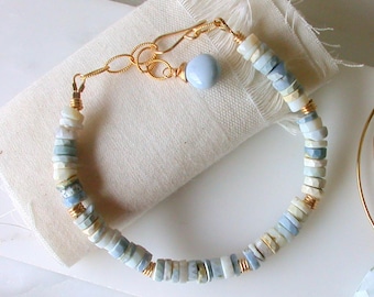 Mexican Blue Opal Beaded Bracelet