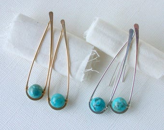 Turquoise Water Drop Earring Threaders