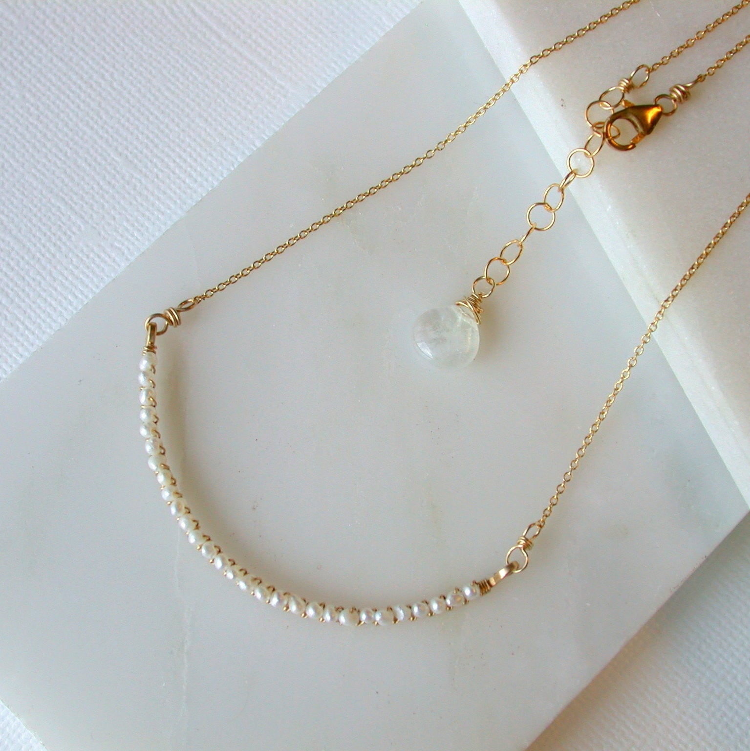 Dainty Pearl Choker Layered choker Necklace minimalist gold choker Pea–  LillaDesigns