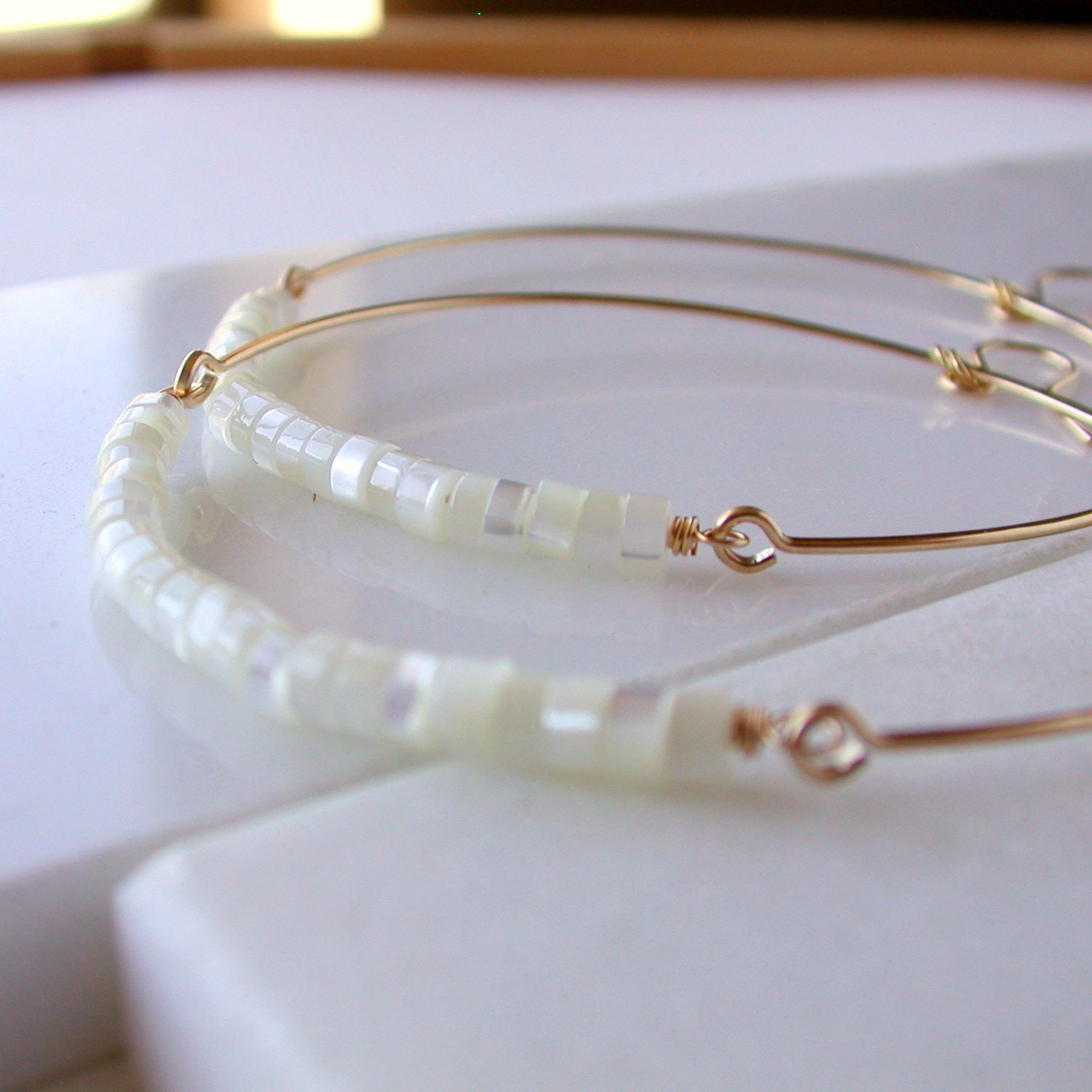 Buy MOTHER OF PEARL Hoop Earrings Genuine Freshwater Pearl Online in India   Etsy