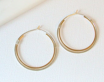 Double Mixed Metal Hoops