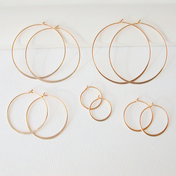 Mom Day Sale! Wire Round Hoops Sterling Round Hoops Gold Hoops Gold Round Hoops Lightweight Hoops Minimalist Hoops