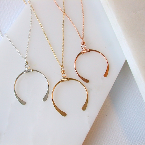 Horseshoe Pendant Necklace. Lucky Horseshoe Necklace. Gold Horseshoe Necklace. Silver Horseshoe Necklace. Rose Gold Horseshoe Necklace.