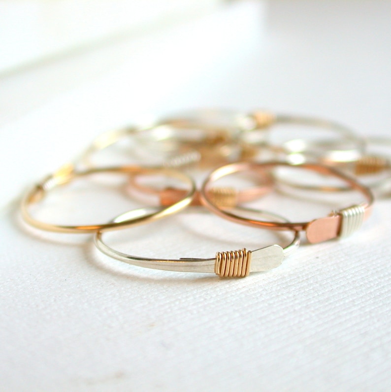 Delicate Simple Stacking Ring. Silver Stackable Rings. Dainty Stacking ...
