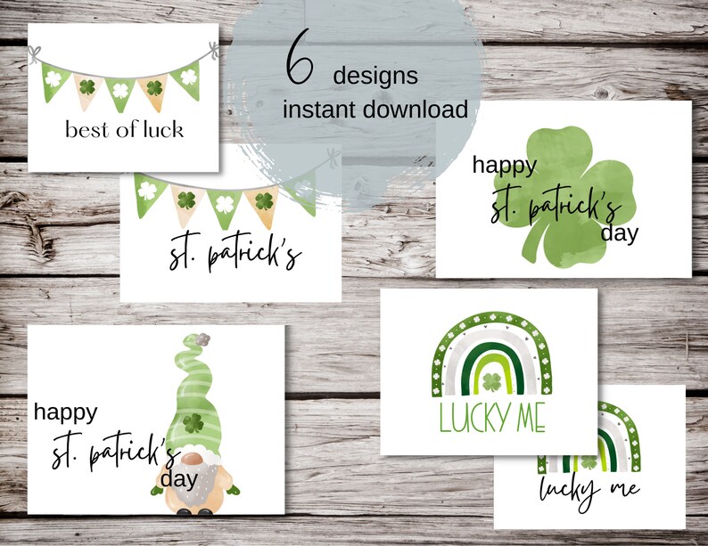 St. Patricks day cards bundle, Print on Demand, St. Patty's Day, Instant download, Digital St. Patty's, Printable St. Patrick's day cards 画像 1