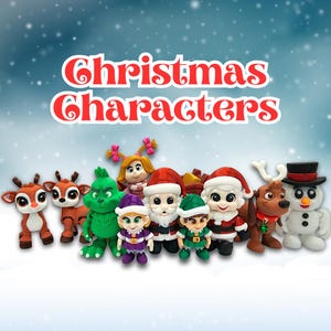 Flexi Christmas Characters - Santa, Mrs. Claus, the Grinch, Cindy Lou Who, Max, Snowman, Reindeer, Elves