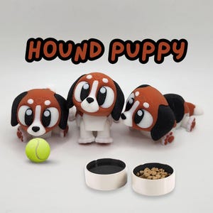 Szczeniak Hound - 3D Elastyczne Zabawki Fidget - Kolekcjonerskie Miniaturowe Zwierzęta