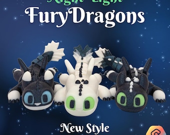 Night Light Fury Dragons - Version 2
