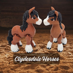 Flexi Clydesdale Horse, Desk Toy, Desk Pet, Fidget Toy, Figurine