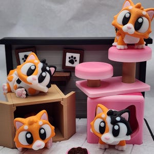 Kitty Cat-speelset - 3D-geprinte mini-catio
