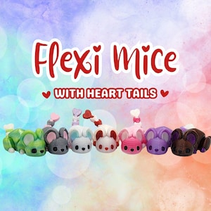 Mouse flexível com cauda em formato de coração – um brinquedo antiestresse adorável ou item de colecionador. imagem 1