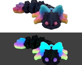 Glow Flexi Fox: Articulated 3D Fidget Toy, Desk Pet