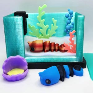 Flexi Shrimp - 3D Printed Fidget Toy - Desk Pet - Nano Aquarium