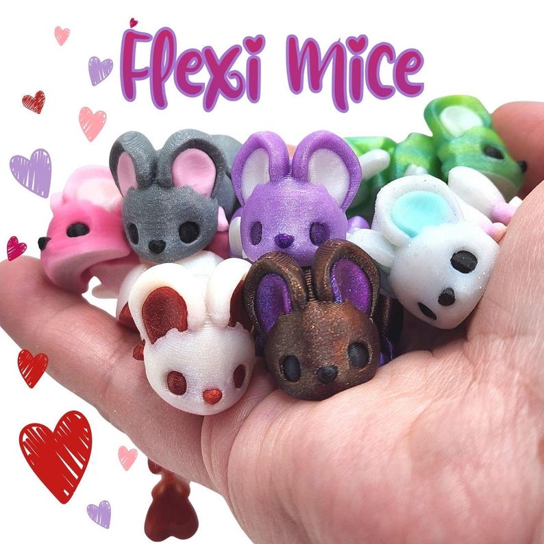 Mouse flexível com cauda em formato de coração – um brinquedo antiestresse adorável ou item de colecionador. imagem 2