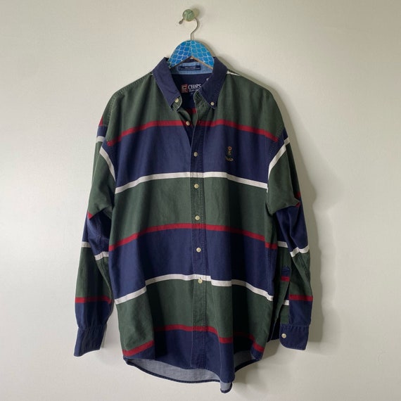 VTG Chaps Ralph Lauren Mens Cotton Stripe Crest L… - image 8