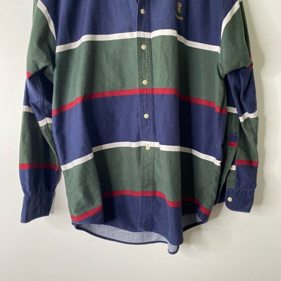 VTG Chaps Ralph Lauren Mens Cotton Stripe Crest L… - image 4
