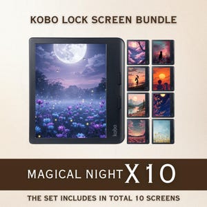 Kobo Screensavers | 10 Magical Night Sleep Screens for Kobo Libra Colour & Clara Colour | Cozy eReader Lock Screens | Digital Download