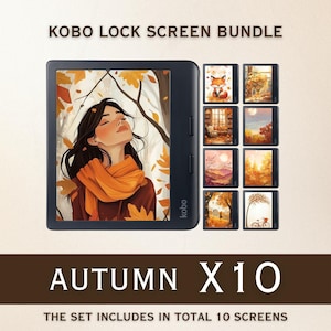 Kobo Screensavers | 10 Autumn Sleep Screens for Kobo Libra Colour & Clara Colour | Cozy eReader Lock Screens | Digital Download