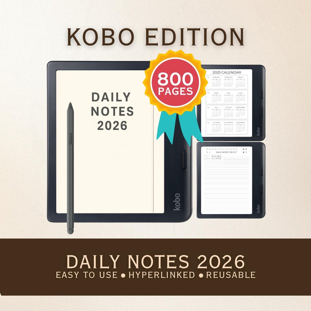 Daily Notes 2026 for Kobo - Etsy