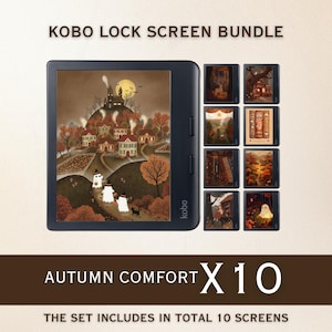 Kobo Screensavers | 10 Autumn Comfort Sleep Screens for Kobo Libra Colour & Clara Colour | Cozy eReader Lock Screens | Digital Download