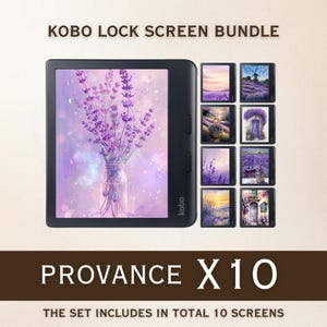 Kobo Screensavers | 10 Provence Sleep Screens for Kobo Libra Colour & Clara Colour | Cozy eReader Lock Screens | Digital Download