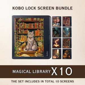 Kobo Screensavers | 10 Magical Library Sleep Screens for Kobo Libra Colour & Clara Colour | Cozy eReader Lock Screens | Digital Download