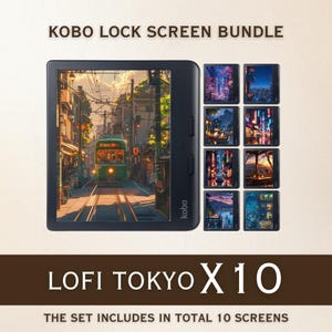 Kobo Screensavers | 10 Lofi Tokyo Sleep Screens for Kobo Libra Colour & Clara Colour | Cozy eReader Lock Screens | Digital Download