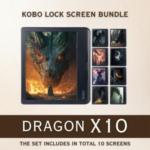Kobo Screensavers | 10 Dragons Sleep Screens for Kobo Libra Colour & Clara Colour | Cozy eReader Lock Screens | Digital Download