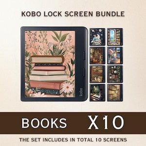 Kobo Screensavers | 10 Books Sleep Screens for Kobo Libra Colour & Clara Colour | Cozy eReader Lock Screens | Digital Download