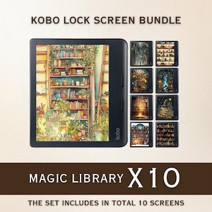 Kobo Screensavers | 10 Magical Library Sleep Screens for Kobo Libra Colour & Clara Colour | Cozy eReader Lock Screens | Digital Download