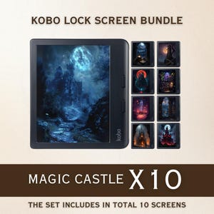 Kobo Screensavers | 10 Magic Castle Sleep Screens for Kobo Libra Colour & Clara Colour | Cozy eReader Lock Screens | Digital Download