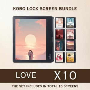Kobo Screensavers | 10 Love Sleep Screens for Kobo Libra Colour & Clara Colour | Cozy eReader Lock Screens | Digital Download