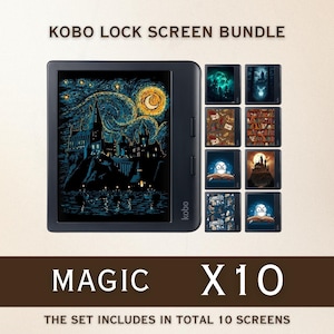 Kobo Screensavers | 10 Magic Sleep Screens for Kobo Libra Colour & Clara Colour | Cozy eReader Lock Screens | Digital Download