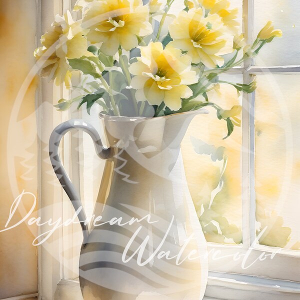 Digital Painting - Flowers in a Jar