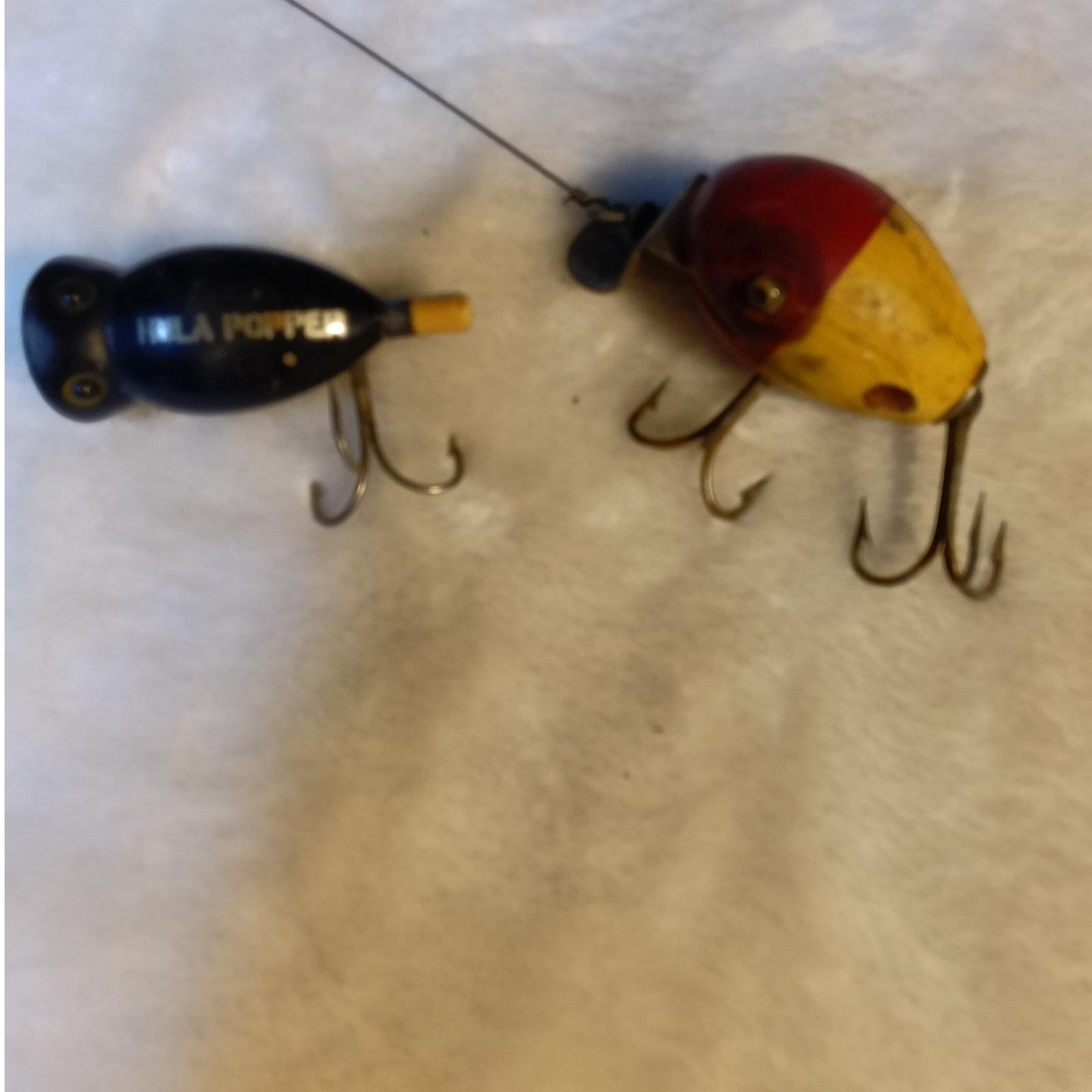 Leurre Hula Popper Arbogast Vintage – Jaune, 2-5/8″, Topwater, Bon état