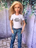 Basic Custom Print Short Sleeve T-shirt for Doll 1/6-scale, 11.5 Inch product logo