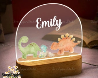 Personalized Cute Dinosaurs Night Light For Baby, Cute Animal Night Lamp, Baby Bedside Led Lamp, Kids Room Decor, Gift For Kids