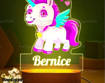 Personalized Unicorn Night Light For Baby, Cute Animal Night Lamp, Baby Bedside Led Lamp, Kids Room Decor, Gift For Kids