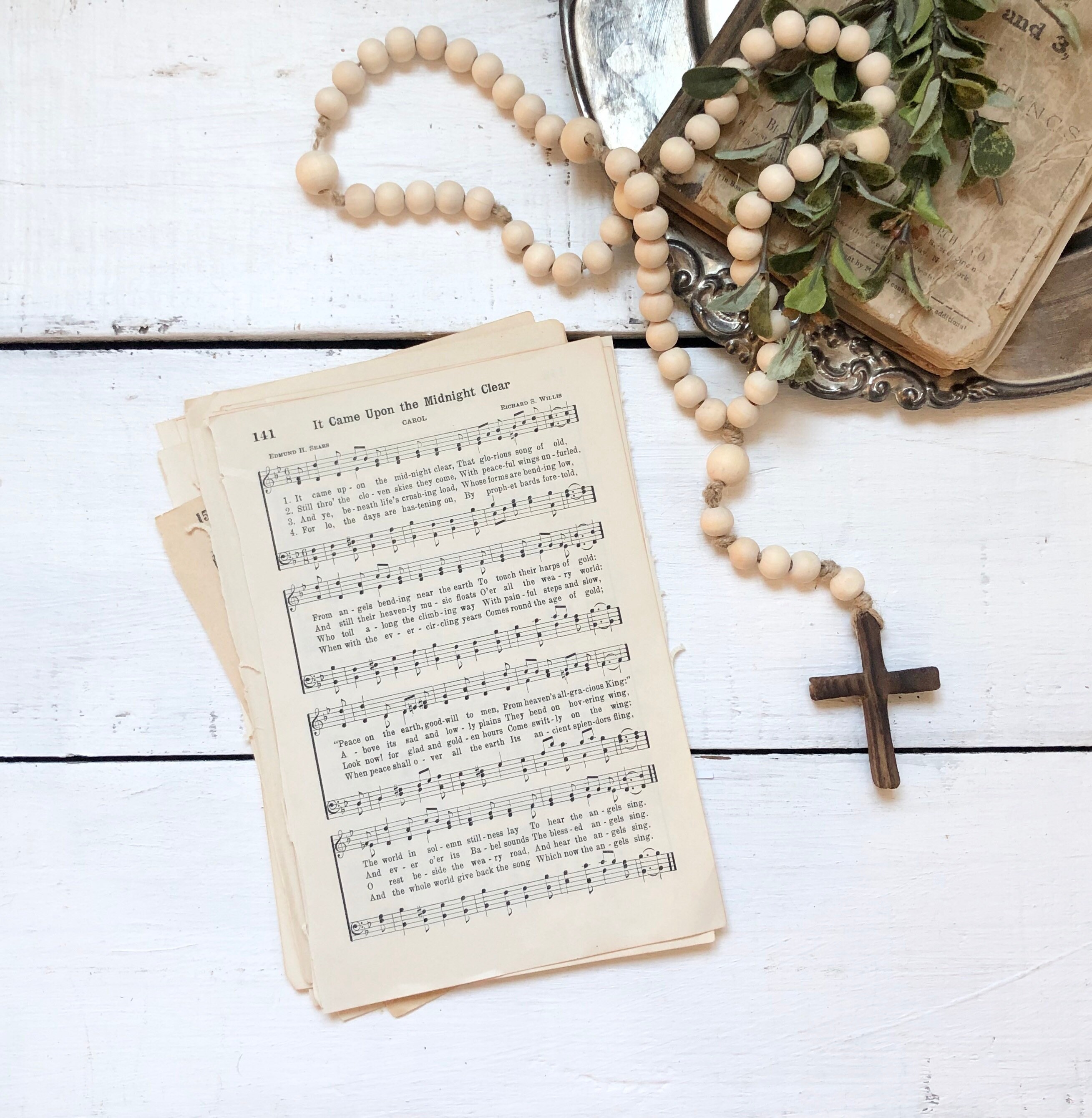 It Came Upon The Midnight Clear Vintage Hymn Framed Wood Sign Original Book Page 1936 It Came Upon The Midnight Clear Vintage Hymn Framed Wood Sign Original Book Page 1936