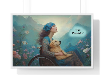 I'm Possible Thinker with dog Horizontal Framed Poster | inspirational art