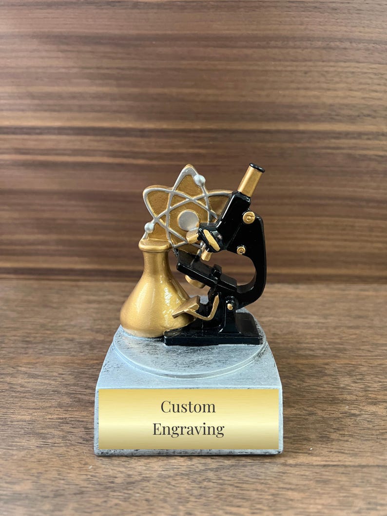 Science Set Trophy Science Fair Winner Award Trophy, Custom Engraved Personalized Trophy ...