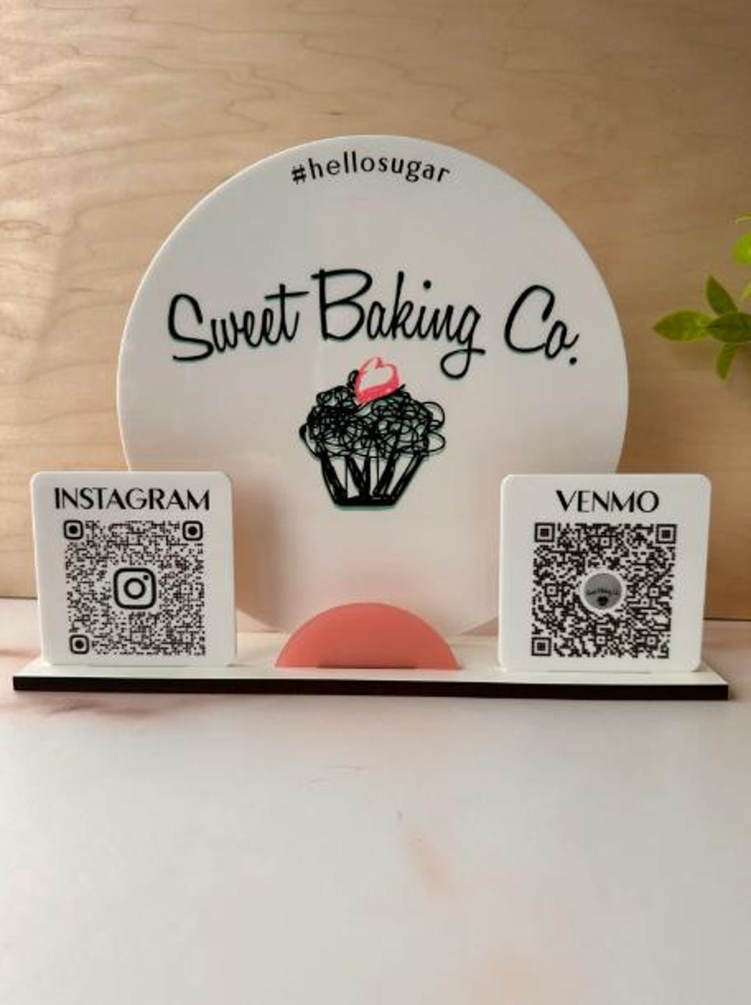 Round QR Code Sign | Small Business Sign | Instagram Sign | Business ...