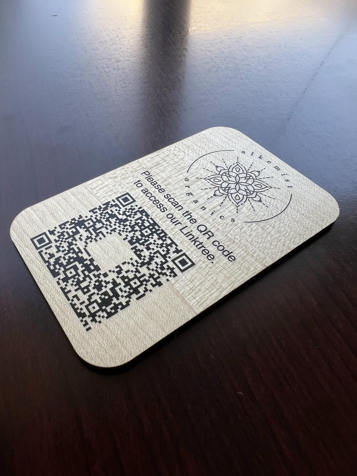 Custom Wood Table QR Code Sign, Restaurant Branding, Adhesive Back - Etsy