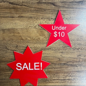 Custom Shape SALE Sign – Perfect for Business, Garage Sale, Storefront, or Booth! Bold Discount Display for Events & Promotions!